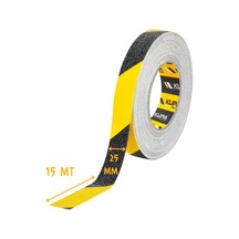 Kupa Kaydırmaz Bant Sarı-siyah Merdiven Zımparası - 25 Mm X 15 Mt