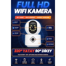 Homesmart Çift Lensli Wifi Güvenlik Kamerası Döner Başlıklı Renkli Gece Görüşlü Hareket Algılamalı İki Yönlü Sesli Akıllı Ev Kamerası