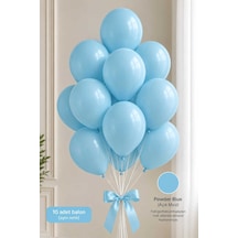 Latex Balon Seti 10'lu- Powder Blue Mavi Çok Renkli