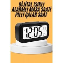 Dijital Masa Saati Takvim Çalar Saat Alarmlı Işıklı Led Ekran Pilli Çr