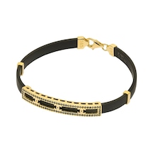Chanel Model Taşlı Kauçuk Bileklik  64037589 Sarı Altın
