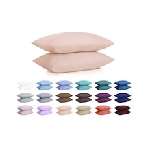 Lionas %100 Pamuklu Ranforce Yastık Kılıfı - Bej Krem - 2'li Set 50x70 - Krem