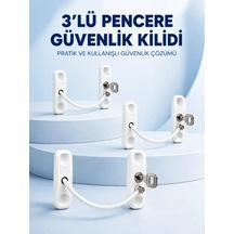 Lb 3 Adet Pencere Güvenlik Kilidi Esnek Bağlantılı Anahtarlı Koruma Seti Diğer