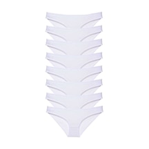 8 Adet Süper Eko Set Likralı Kadın Slip Külot Beyaz Standart