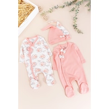 Babymod Kız Bebek İkili Uzun Kollu Tulum Takım Pembe