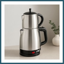 Bezos 2in1 Çaycı & Kettle Elektrikli Çay Makinesi 1.7l + 0.7l Çelik Ob