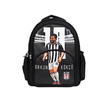 Beşiktaş Lisanslı Orkun Kökçü Okul Çantası - Üç Bölmeli Su İtici Kumaşlı Sırt Çantası Siyah - Beyaz