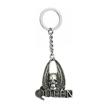 Queen Grubu Logolu Metal Anahtarlık Gümüş Renk Unisex Rock Tarzı Retro Aksesuar