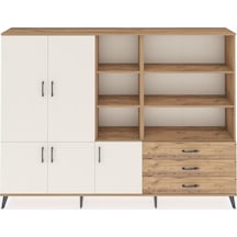 Arges Dolap 11 Raflı 3 Çekmeceli 5 Kapaklı 220x30x163 Çam-aytaşı/çam Aytası/atlas Çam - Atlas Çam