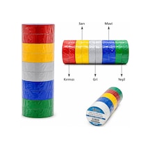 İbico İ13-027 İzolasyon Elektrik Bantı 0.15mmx18mm 6yds Mavi Sarı Beyaz Yeşil Bandı Renkli Kırmızı - 10'li Paket