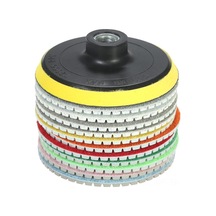 4 İnç Elmas Islak Parlatma Pedleri, 11 Parça, Granit, Mermer, Taş, Seramik Karolar, Beton İçin Zımpara Diski + 1 Arka Ped