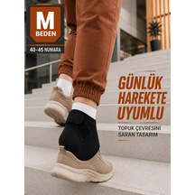 Ers Siyah Topuk Destek Çorabı M Beden 40-45 Ayarlanabilir Cırtlı Rahat Tasarım