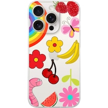 Apple Uyumlu iPhone 15 Pro Max İle Water Color 5 Kamera Korumalı Şeffaf Kılıf