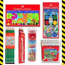 Faber Castell 6 Parça Set Okul Kırtasiye Kuru Sulu Boya   Kalem