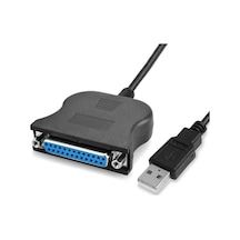 Rogfer Usb 2.0 - Db25 25 Pin Dişi Bağlantı Noktası Baskı Dönüştürücü Kablosu Siyah