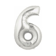 6 Numara Silver Folyo Balon