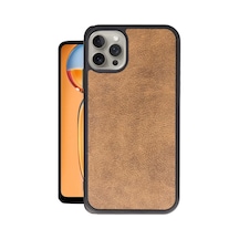 Apple Uyumlu iPhone 15 Pro Uyumlu Kılıf Aras Deri Kapak - Taba
