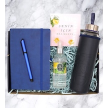 Hediye Kutusu - Defter & Cam Matara & Kalem & Kolonya