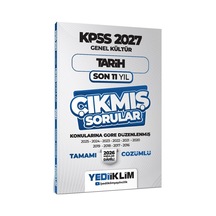 Yediiklim Yayınları 2027 Kpss Genel Kültür Tarih Konularına Göre Tamamı Çözümlü Son 11 Yıl Çıkmış Sorular