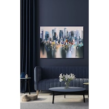 Şehir Soyut El Yapımı Yağlı Boya Tablo 90x71cm