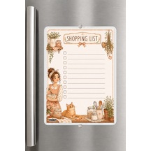 Alışveriş Listesi - A5 - Mıknatıslı - Pvc - Buzdolabı Notluk & Masaüstü - Yaz Sil - Planlayıcı - 4363 Çok Renkli