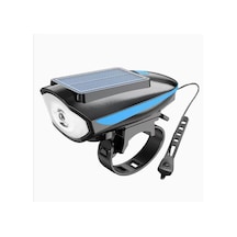 Forte Gt Bisiklet Ön Farı 250 Lm Korna 140db Usb Solar Şarjlı Mavi Xbyc 6163 Mavi