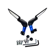 Yarasa Ayna Üniversal Alüminyum Düz 8-10mm/ters 10mm Mavi Motoparax Renk : Mavi