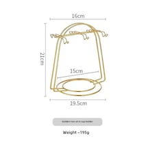 Wezone Gümüş Renkli Demir Çelik 6 Bardaklı Kahve Fincan Rafı, Retro Tasarım, Ev-café Restoran Kullanıma Uygun, Kolay Kurulum, Uluslararası Standartlar