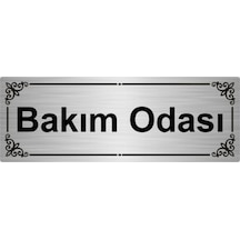 Bakım Odası 7x20cm Gümüş Renk Metal Yönlendirme Levhası