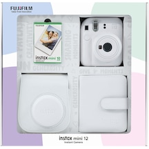 Fujifilm İnstax Mini 12 Fotoğraf Makinesi + 10'lu Film + Kare Albüm + Deri Kılıf Seti