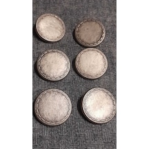 Antıkgümüş Kaplama Metal Düğme 45 Boy 30 Mm 6 Adet