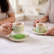 Güral Porselen Mental 4 Parça Çay Fincan Takımı 6559 Yeşil