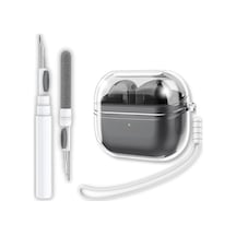 Samsung Galaxy Buds3 / Galaxy Buds3 Pro Ve Galaxy Buds3 Fe Uyumlu Şeffaf Premium Kulaklık Kılıfı, Silikon Kulaklık İpi Ve 3'ü 1 Arada Bluetooth Kulaklık Temizleme Kalemi Seti Şeffaf