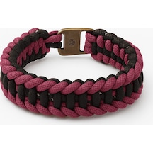 Tesbihane Paracord Bileklik Anahtarlık Kombini - Bordo Siyah Kamuflaj Desen - Kamp Ve Doğa Sporları İçin Çok Renkli