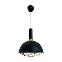 Dylight Retro Metal Dekoratif Rustik Kafesli Siyah Tekli Sarkıt Avize Çap 30 Cm Beyaz