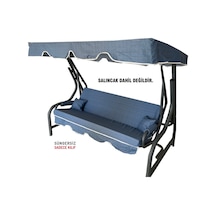 3 Kişilik Salıncak Minder Seti Süngersiz Kılıfı Lacivert Bahçe (547462374)
