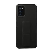 Samsung Galaxy A03s Kılıf Mega Standlı Silikon - Siyah 0.2M-Çok Renkli