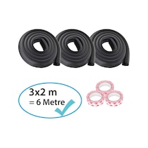 Evokids Kauçuk Kenar Koruyucu Siyah 3 Adet x 6 M Çok Renkli