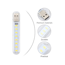 Usb 8 Led Beyaz Lamba Gece Lambası Laptop - Powerbank Uyumlu Led Diğer
