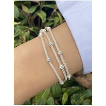 Kazzaze Gümüş Kazaziye Üçlü Zincir Bileklik