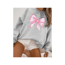 Herkesemoda Kurdele Baskılı Bisiklet Yaka İçi Polarlı Sweatshirt Gri