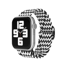Watch 38mm Star Kordon - Zigzag Siyah-beyaz Ahşap