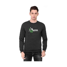 Nirvana Nevermind Baskılı Füme Erkek Örme Sweatshirt