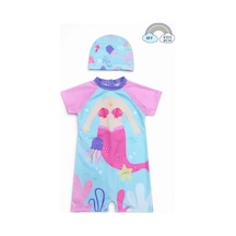 My Kids Wear Kız Çocuk Boneli Fermuarlı Plaj Mayosu 2-8 Yaş 12560 Çok Renkli