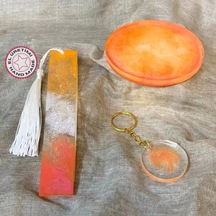 Uretti - Yasemen 7822 - El Yapımı Epoksi 3'lü Set Turuncu