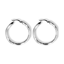 Oya Silver Burgu Kadın Gümüş Halka Küpe 3.5x3.5cm