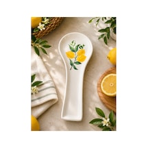 Limon Desenli Seramik Kirli Kaşıklık-tezgah Üstü Kepçe Kirli Kaşık Altlığı El Yapımı Özel Tasarım Kaşıklık Kaşık Altlık Düzenleyici Ekru 912591863 Ekru