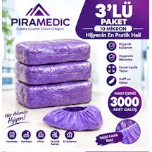 Piramedic Galoş 10 Micron 3000 Adet Mor Galoş