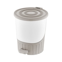Dünya-01071-407 Pastel Çöp Kovası Plastik 26lt 380x343x398mm Pedallı Kum Beji Lüx - 4'li Paket