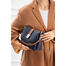 Kadın Polo Kumaş Jp Gümüş Logolu Şık El Ve Omuz Çantası Shoulder Bag Ebat: 23 X 18 Cm Lacivert - Taba 39445446